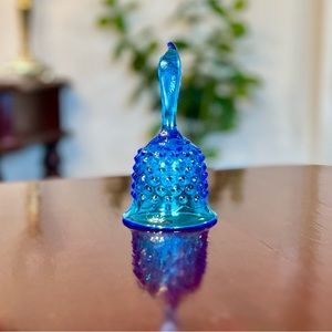 Fenton Colonial Blue Hobnail Art Glass Bell  Dinner Table Mid Century Vintage 6”
